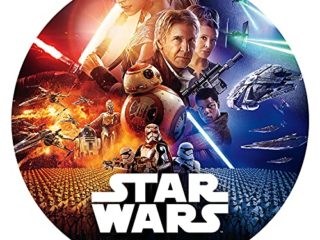Dekora - Decoracion Tartas de Cumpleaños Infantiles en Disco Comestible de Star Wars El Despertar de la Fuerza - 20 Cm de Diámetro