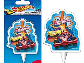 Dekora - Vela de Cumpleaños 2D Coches de Hot Wheels