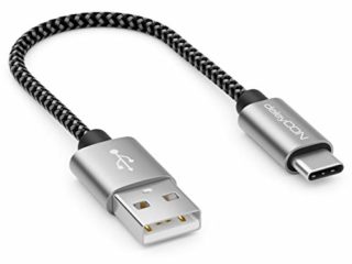 deleyCON 0,15m Cable USB-C de Nylon Cable de Carga Cable de Datos USB Tipo C Conector de Metal Carga y Sincronización de Teléfono Móvil Smartphone Tablet Navegador
