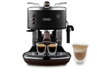 DeLonghi ECOV311.BK Cafetera Espresso Vintage Icona, Independiente, Semi-autom?tica, 1050 W, 1.4 L, 15 bares, color negro