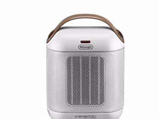 Delonghi HFX30c18.IW - Calefactor cerámico vertical, 2 ajustes de potencia de 900 y 1800 w, auto regulable e innovador, blanco