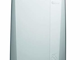 De'Longhi Pac N90 Eco Silent Aire Acondicionado Portátil, Capacidad de Refrigeración 9800 BTU, Ventilador y Deshumidificador, Control Remoto, Fácil Transporte, Blanco