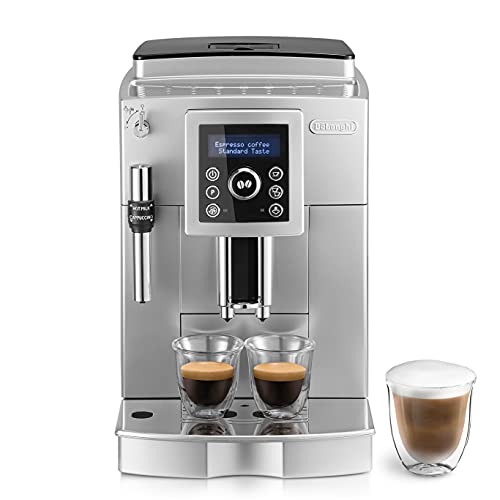 De'Longhi Perfetto ECAM 23.420.SB - Cafetera Superautomática 15 Bares de Presión, Espresso y Cappuccino, Depósito de Agua 1.8 l, Panel LCD, Dispensador de Café Ajustable, Limpieza Automática, Plata