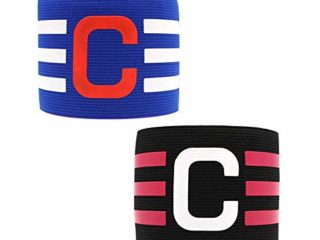 DELSEN 2 brazaletes de capitán de fútbol para el hogar y el visitante, aptos para circunferencia de brazo (25,2 – 36,1 cm).