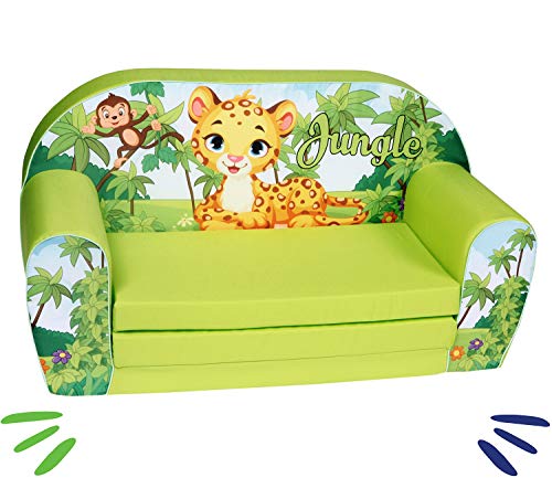 Delsit Selva Sofá Infantil Plegable Jungla, Verde, 78x34x42 cm (Paquete de 1)