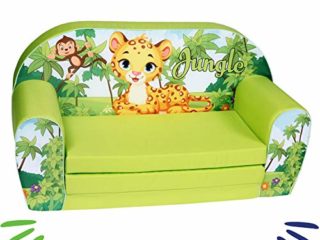 Delsit Selva Sofá Infantil Plegable Jungla, Verde, 78x34x42 cm (Paquete de 1)