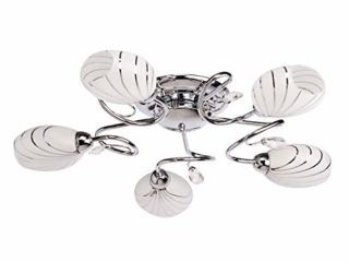 DeMarkt 267011705 Lámpara de Techo Metal Cromado Plafones de Vidrio Mate E14 5 x 60W