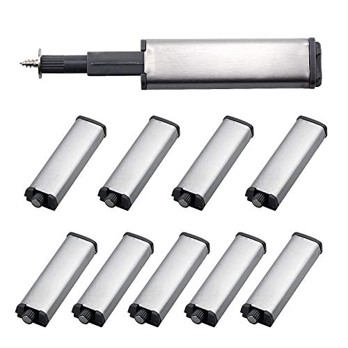Demason 10 Pcs Cierre Pulsador Puerta, Cierre Magnético, Amortiguadores Muebles Cocina, Iman Magnetica Amortiguador de Acero Inoxidable, Cerradura Puerta Metalica, Cerradura Presión, para Cajón Mueble