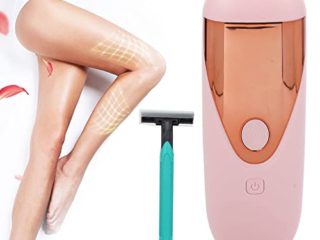 Depilación IPL, Dispositivo de Depilación Láser Sistema de Depilación Permanente para Uso Doméstico, Dispositivo de Depilación Ligera sin Dolor Permanente para Depilación IPL(Oro rosa)