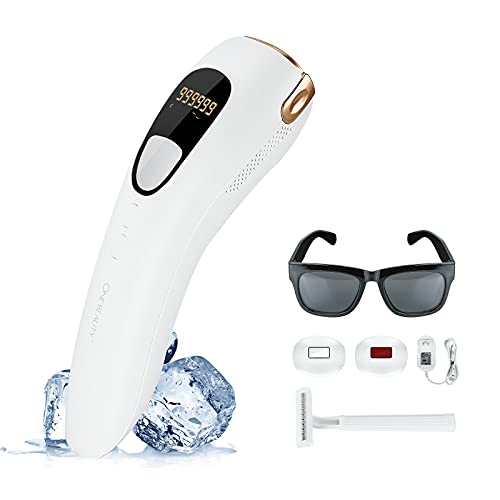 Depilación láser para mujeres, tratamiento de enfriamiento con hielo permanente, indoloro, dispositivo de depilación con luz pulsada intensa para mujeres y hombres en todo el cuerpo, 999999 flashes