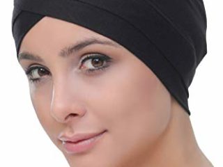 Deresina W gorro de algodón para la quimioterapia, la pérdida de cabello (Negro)