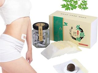 Desintoxicación para adelgazar el vientre, etiqueta engomada del ombligo de Mugwort, la etiqueta engomada natural de la medicina china del vientre mejora el insomnio(60 piezas)