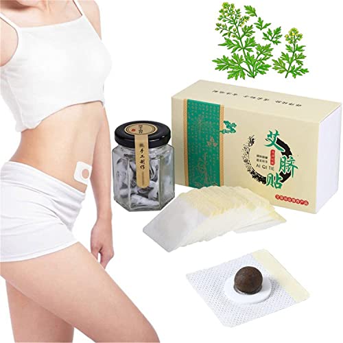 Desintoxicación para adelgazar el vientre, etiqueta engomada del ombligo de Mugwort, la etiqueta engomada natural de la medicina china del vientre mejora el insomnio(60 piezas)