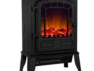 Deuba Chimenea eléctrica Negra Efecto Llama LED 1000/2000W Termoventilador Calefactor Estufa