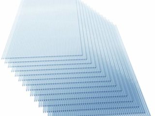 Deuba Set de 14 Placas de policarbonato 60,5x121cm 10,25m² Láminas de doble cara Planchas Transparentes