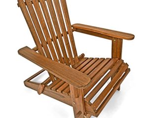 Deuba Tumbona Adirondack de Madera de Acacia Plegable reposabrazos Redondeados Silla de Madera para jardín balcón terraza