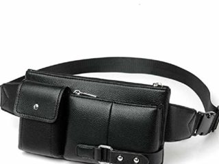 DFV mobile - Bolso de Piel Bandolera Riñonera para Ebook, Tablet y para QILIVE Smartphone Q4 5.0 - Negra