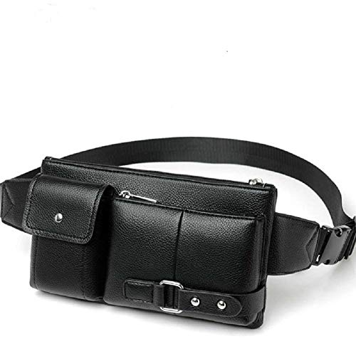 DFV mobile - Bolso de Piel Bandolera Riñonera para Ebook, Tablet y para QILIVE Smartphone Q4 5.0 - Negra