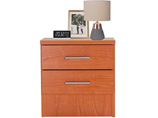 DHOME Mesita de Noche para Dormitorio 1, 2 o 3 cajones mesitas mesilla sinfonier sifonier 6 cajones Cama habitacion (Cerezo 2 Cajones, 1 Unidad)