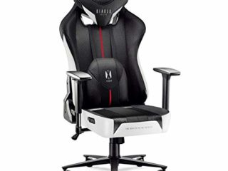 Diablo X-Player 2.0 Silla Gaming Oficina Apoyabrazos 3D Diseño Ergonómico Cuello/Cojín lumbar Blanco-Negro King (XL)