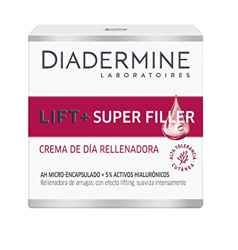 Diadermine Crema de Día Lift+ Super Rellenador, con Micro Cápuslas de Ácido Hialurónico, para Pieles Maduras, Acción Antiarrugas, 50 mililitros