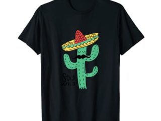 Dibujo de cactus con sombrero mexicano, camiseta Camiseta