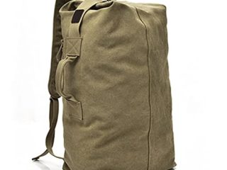 DICACA NATURE Mochila Petate-Petate Gran Capacidad de Alta Resistencia Estilo Militar ideal como equipaje de mano 40x20x25 para el avión (caqui).