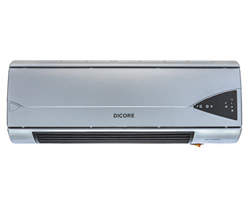 Dicore – Calefactor Eléctrico 2000W - Para suelo y pared - Indicador LED - Gris metalizado - Alta eficiencia térmica - Incluye mando a distancia
