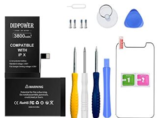 Didpower Reemplazo Compatible con iPhone X 3800mAh [Super Capacidad] Batería con Kits de Herramientas de Reparación, Hoja de Vidrio Templado, Manual de Reparación