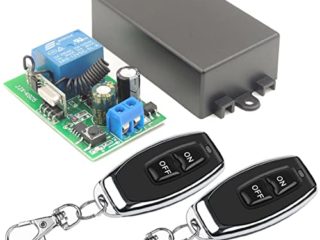DieseRC Interruptor de Relé de Radiofrecuencia, Interruptor de luz de Control Remoto Inalámbrico AC 220V 230V 240V 1500 W 1 Canal 433 Mhz Receptor con 2 Transmisores Lámpara de Encendido Apagado
