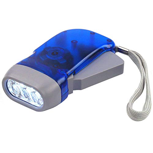 DIGIFLEX Linterna eléctrica 3 LED de Mano sin Pilas con manivela de Viento para Acampada de Supervivencia