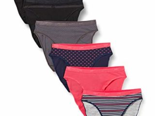 Dim Slip Les Pockets Coton X6 Lencería, Lote Bonito Rosa/Lote Negro Logo, 36/38 para Mujer
