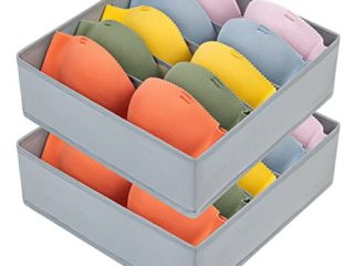 DIMJ organizador sujetador cajas organizador ropa interior organizador cajones plegables con cremalleras cajas almacenaje de tela adecuadas para sujetadores calcetines y corbatas, armario, cinturón