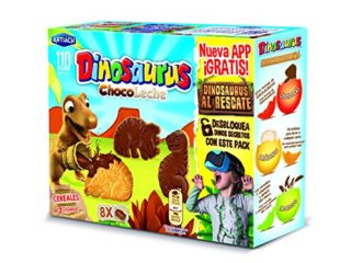Dinosaurus - ChocoLeche - Galleta de cereales con chocolate con leche - 8 paquetes - [pack de 3]