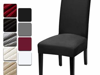 Dioxide Fundas para Sillas Pack de 4 Fundas Sillas Comedor, Fundas Elásticas Chair Covers Lavables Desmontables Cubiertas para Sillas Muy Fácil de Limpiar Duradera (Negro,4)