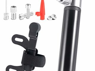 Dioxide Mini Bomba para Bicicleta, Portátil Bomba de Aire 120 PSI Alta Presión Se Adapta a Presta y Schrader Ideal para Bicicletas de Montaña/Moto/Pelotas