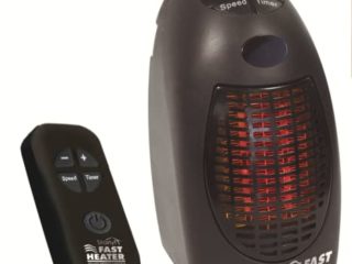 DIRECT TV OUTLET Fast Heater Deluxe Visto en TV Calefactor con Control Remoto 400W Calentador Eléctrico, Portátil y Compacto con Termostato ajustable y Mando a distancia - Color NEGRO
