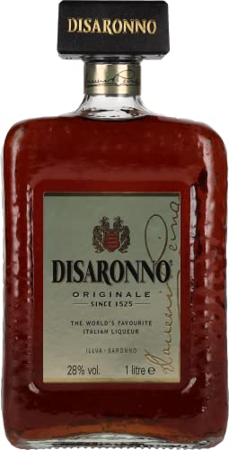 Disaronno Licor italiano Amaretto - licor elaborado a base de almendrina - 1 botella de 1L