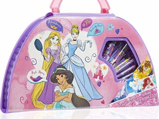 Disney Maletin Pinturas Para Niños, Kit Arte Princesas Disney con Lapices de Colores Ceras de Colores Rotuladores y Acuarelas Niños, Regalos Para Niñas
