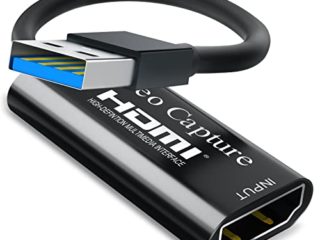 DIWUER Capturadora de Video HDMI, 4K HDMI a USB 3.0 Convertidor Video Audio HDMI Vídeo Game Capture 1080P 60FPS para Edite Video/Juego/Transmisión/Enseñanza en línea