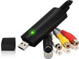 DIWUER Convertidor de Capturadora de Audio Video USB2.0, DVD VHS VCR Grabber Digital Grabador para Windows 7 8 10, VHS a Digital DVD y Edite Video