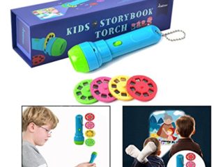 DMZK 2 en 1 linternas proyector Infantil con 4 Cuentos para Niños Niñas