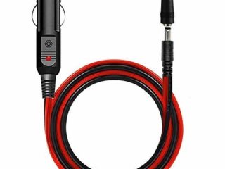DOCA 12-24 V Coche Conector Cable, DC 5521 Cable de Carga Encendedor de Cigarrillos Fuente de alimentación Adaptador DC 5.5 mm x 2.1 mm, 1.2 m/47.24in para Dispositivo de DVD portátil