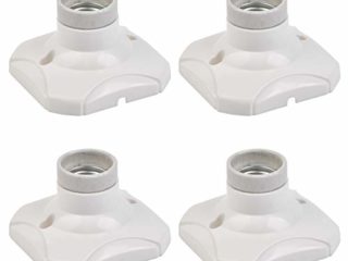 DODUOS 4 PCS E27 Portalámparas para Bombillas LED Base para Lámparas E27 Portalámpara Techo Casquillos de Bombillas E27 para Garaje, Cocina, Pasillos, Escaleras, Balcones (Sin Bombilla Ni Tornillo)