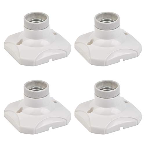 DODUOS 4 PCS E27 Portalámparas para Bombillas LED Base para Lámparas E27 Portalámpara Techo Casquillos de Bombillas E27 para Garaje, Cocina, Pasillos, Escaleras, Balcones (Sin Bombilla Ni Tornillo)