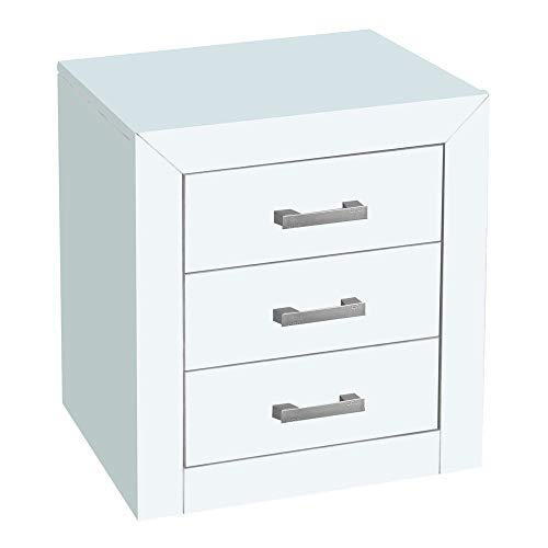 Dogar Kynus Lacado - Mesita Tres cajones Realizada en Pino Macizo y MDF-Medidas 55x50x35 (Alto/Ancho/Fondo)
