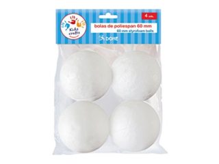 Dohe 18116 - Pack de 4 bolas de poliespan, 60 mm