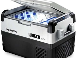 DOMETIC CoolFreeze CFX 50W - Nevera de compresor, conexiones 12/24/230 V, mini nevera de 46 l, capacidad de refrigeración de +10°C a -22°C, conexión Wlan y USB para coche, camión, barco y autocaravana