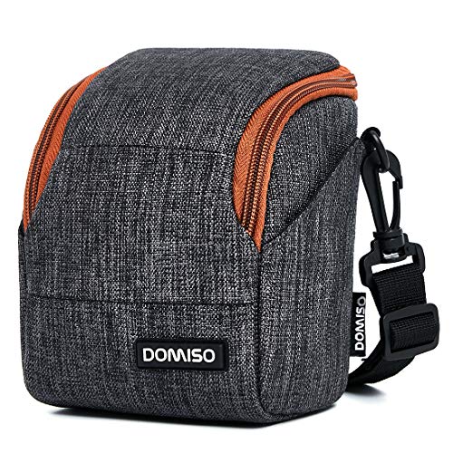 DOMISO Estuche para cámara con restricción de Agua Bolso de Hombro antichoque con Correa Desmontable, Gris
