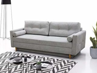 Don Baraton anticrisis.net Sofá Cama escandinavo Moderno 3 plazas – Halmstad (Gris Claro)